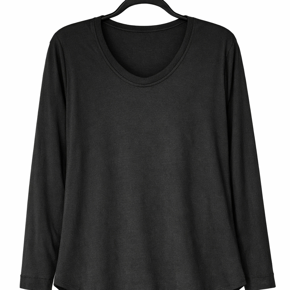 JM Collection Black Draped Neck Tunic Top 3X